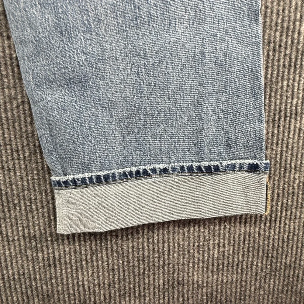 KanCan High Rise Wide Leg Jeans Womens 9/28 Blue New Distressed Cuffed Denim NWT